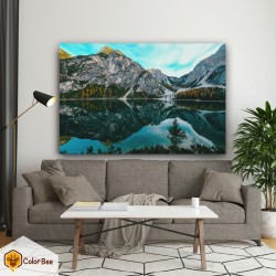 Fotodrobė "Crystal blue lake in the evening"